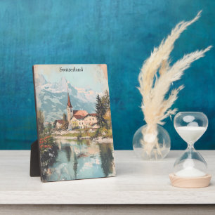 Placa Expositora Vintage Suiza Alpes suizos