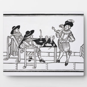 Placa Expositora Vintores en una casa de Tudor ale, de un diario de