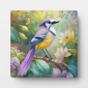Placa Expositora Violet Tufted Jay Fantasy Bird
