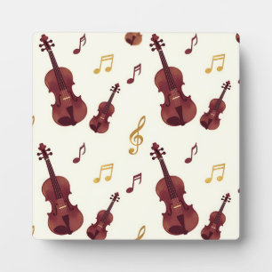 Placa Expositora Violines Musicales Patrón Sin Costuras