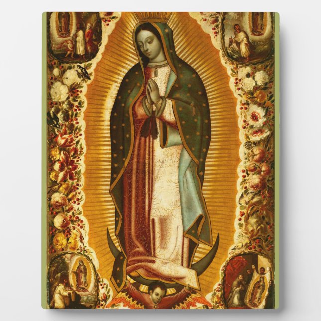 Placa Expositora Virgen de Guadalupe Nuestra Señora Madre María (Frente)