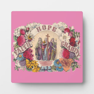 Placa Expositora Virtudes teologales Fe, Esperanza y Caridad