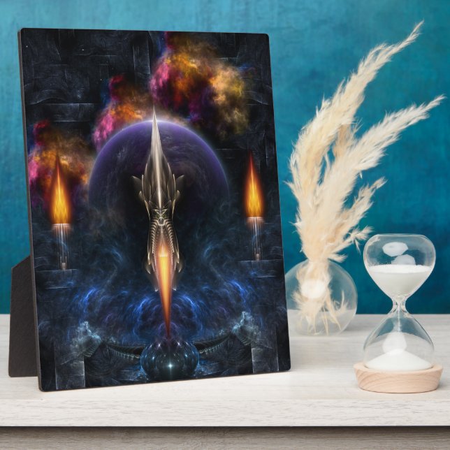 Placa Expositora Visión Del Arte Fractal De Vuelo (Lado)