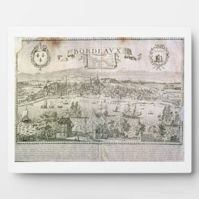 Placa Expositora Vista de Burdeos y el río Garona, firmada por (Frente)