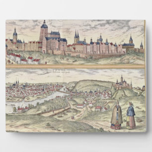 Placa Expositora Vista de Praga que muestra (arriba) el Palacio Imp