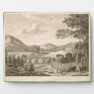 Placa Expositora Vista de Stour Head en Wiltshire (grabado)