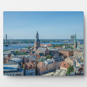 Placa Expositora Vista del centro de Riga desde arriba