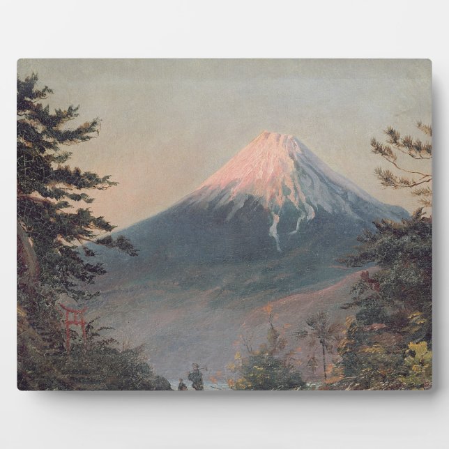 Placa Expositora Vista del Monte Fusiyama con figuras en el frente (Frente)