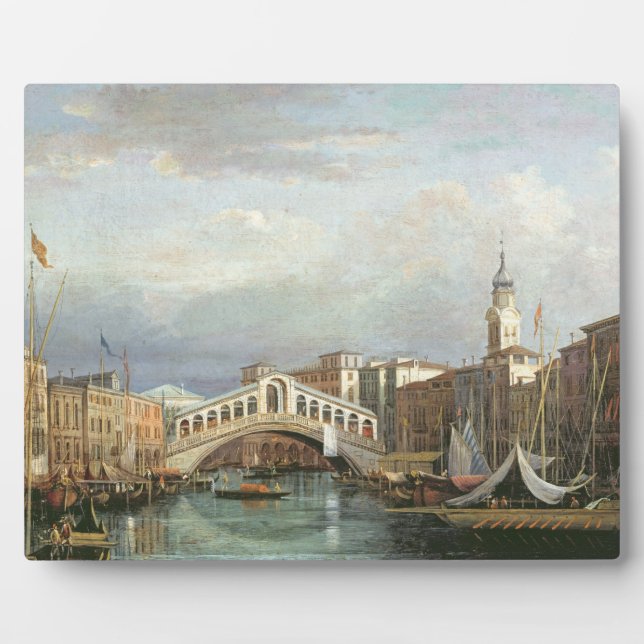 Placa Expositora Vista del puente Rialto en Venecia (Frente)