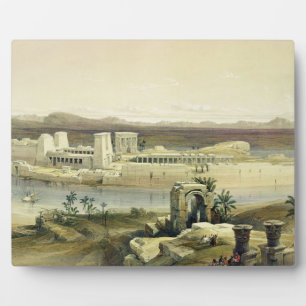 Placa Expositora Vista general de la isla de Filae, Nubia, desde