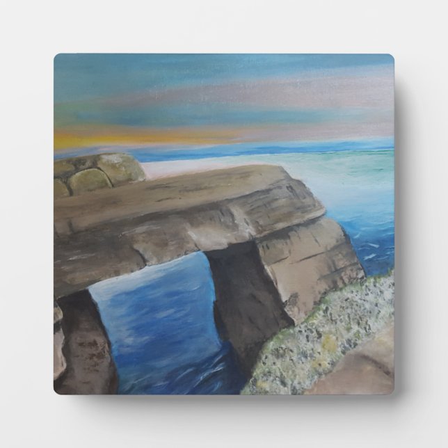 Placa Expositora Vista mediterránea Tabletop Plaque con Easel (Frente)