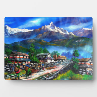 Placa Expositora Vista Panorámica De La Montaña Everest Nepal