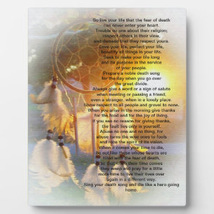 Placa Expositora Vive tu vida, Jefe Tecumseh dreamcatcher