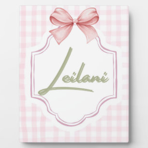 Placa Expositora Viverito de Niña Personalizado Leilani a Cuadros
