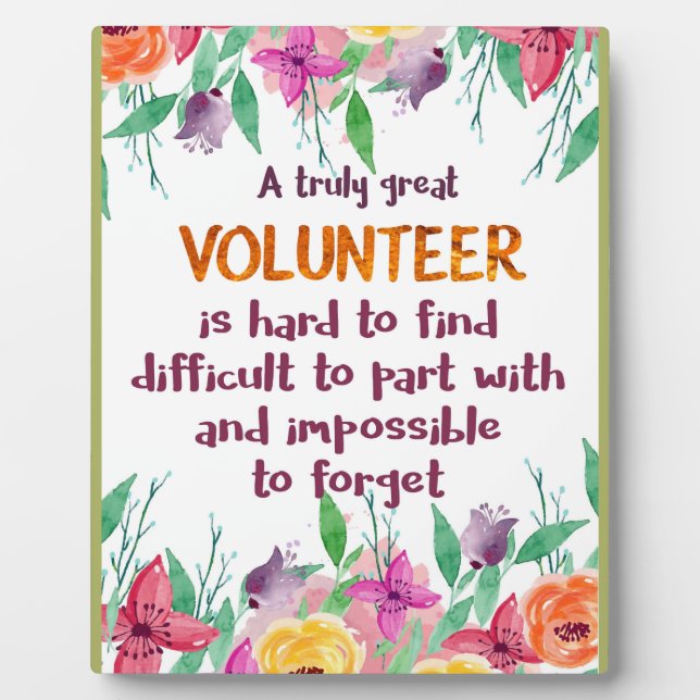 Placa Expositora Voluntarios Gracias regalo de agradecimiento a los (Frente)