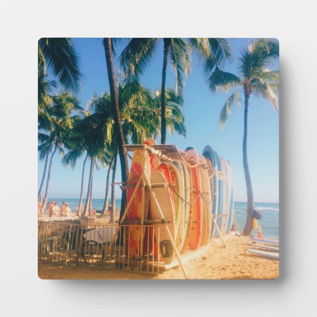 Placa Expositora Waikiki Beach Surfboards (Frente)