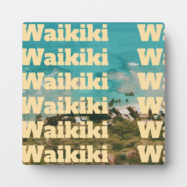 Placa Expositora Waikiki, Honolulu, Oahu, Hawái (Frente)