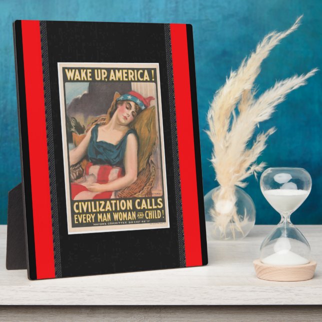 Placa Expositora Wake Up America Poster Plaque (Lado)
