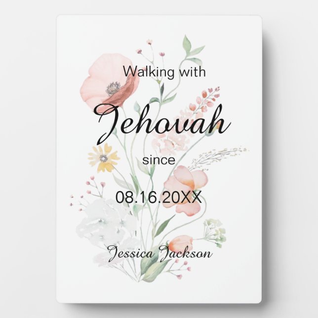 Placa Expositora Walking with Jehovah since Baptism (Frente)