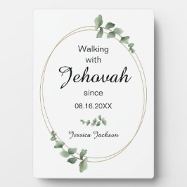 Placa Expositora Walking with Jehovah since Baptism Eucalyptus