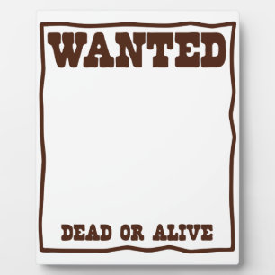Placa Expositora WANTED dead or Alive poster with blank background