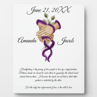 Placa Expositora Watercolor Púrpura Handfasting Art Boda Keepsake