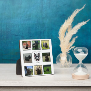 Placa Expositora Watercolor Scottie y Floral Wreath Memorial