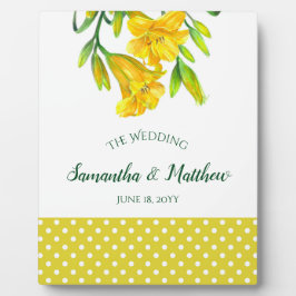 Placa Expositora Watercolor Yellow Day Lilies Floral Art