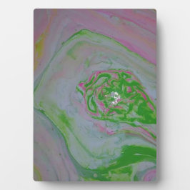 Placa Expositora Watermelon Acrylic Pour Painting Plaque