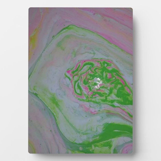 Placa Expositora Watermelon Acrylic Pour Painting Plaque (Frente)