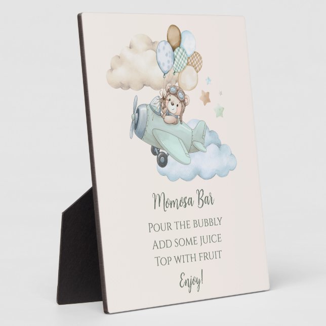 Placa Expositora We Can Bearly Wait Baby Shower Boy Momosa Bar Sign (Lado)