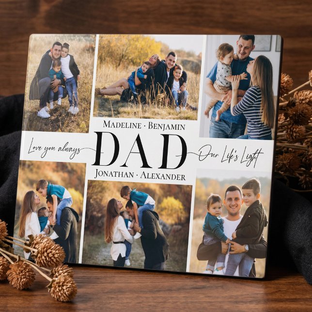 Placa Expositora We Love You Dad Simple Photo Collage Keepsake (We Love You Dad Simple Photo Collage Keepsake Plaque)