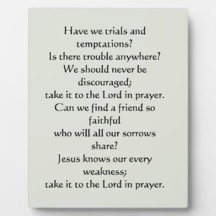 Placa Expositora What a Friend We Have in Jesus Plaque