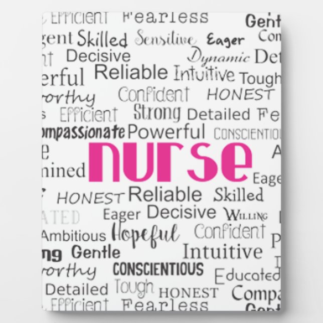 Placa Expositora What is a Nurse.....in White & Pink (Frente)