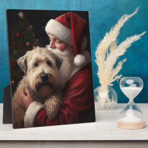 Placa Expositora Wheaton Terrier con Santa Claus Navideño