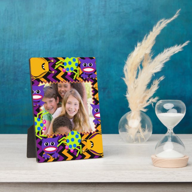 Placa Expositora Whimsical Halloween Monsters Photo Keepsake (Lado)