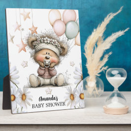 Placa Expositora Whimsical Teddy Bear Baby Shower