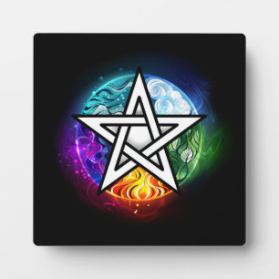Placa Expositora Wiccan pentagram