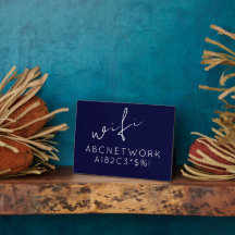 Wifi Contraseña Rótulo Navy Azul