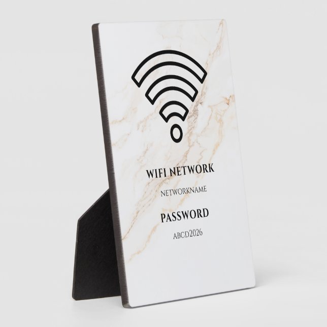 Placa Expositora Wifi Network and Password Black Plaque (Lado)