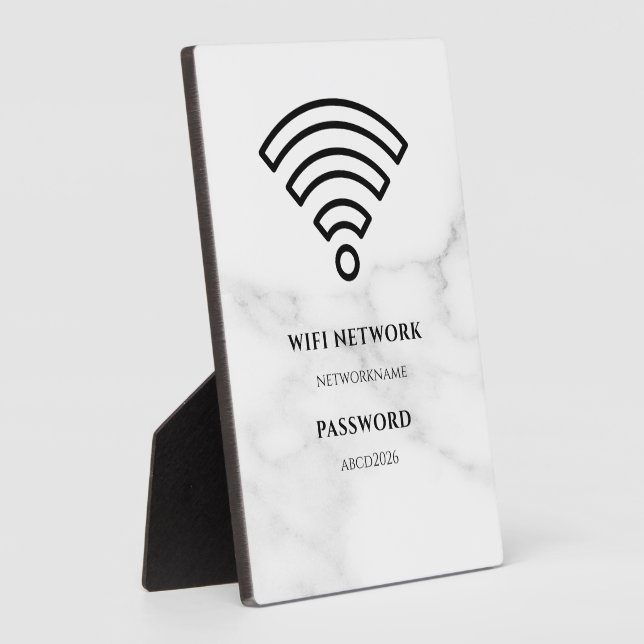 Placa Expositora Wifi Network and Password Black Plaque (Lado)