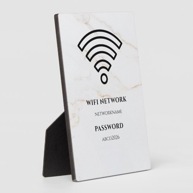 Placa Expositora Wifi Network and Password Black Plaque (Lado)