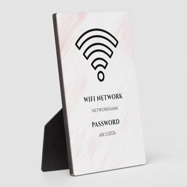 Placa Expositora Wifi Network and Password Black Plaque (Lado)