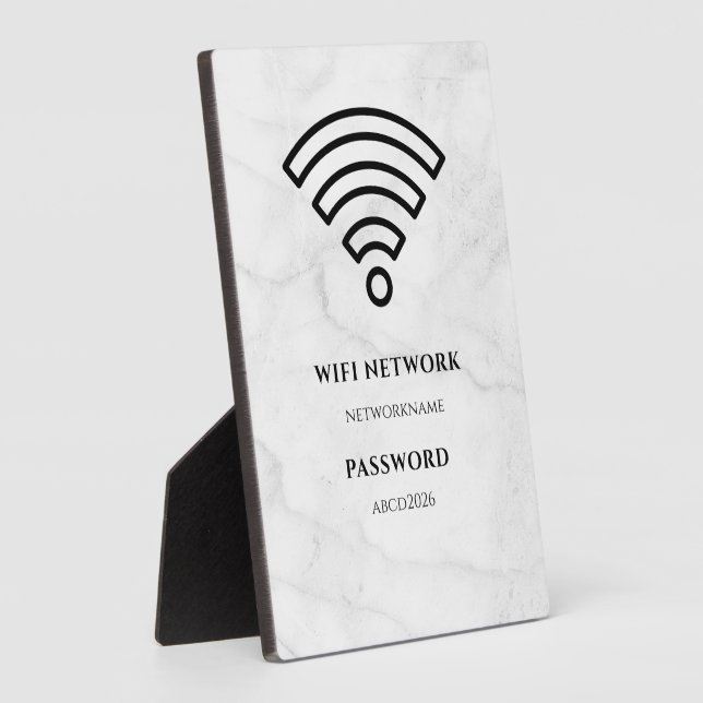 Placa Expositora Wifi Network and Password Black Plaque (Lado)