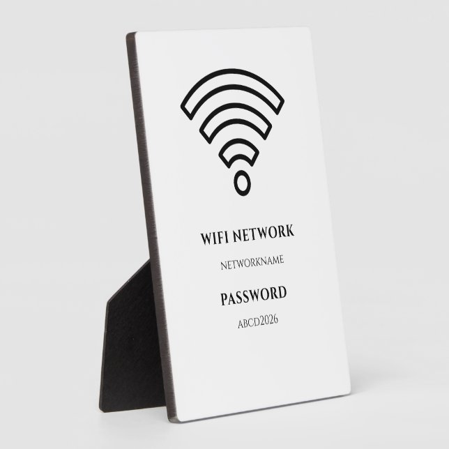 Placa Expositora Wifi Network and Password Black Plaque (Lado)