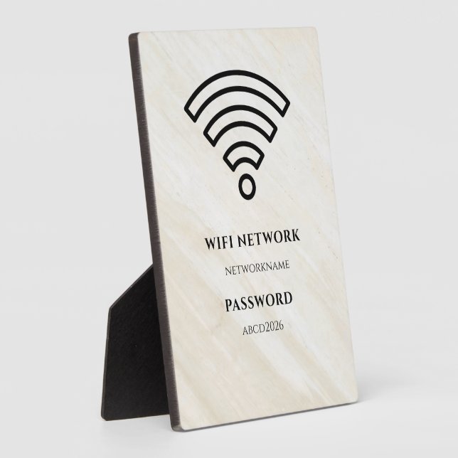 Placa Expositora Wifi Network and Password Black Plaque (Lado)