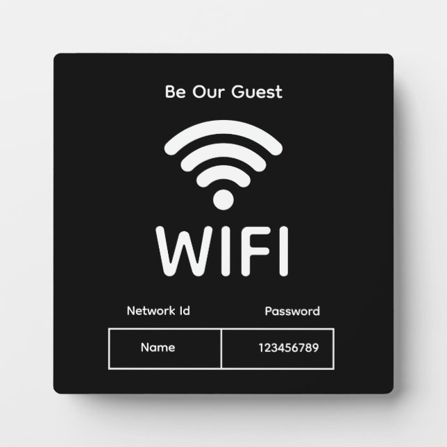 Placa Expositora Wifi Network and Password Business Retail (Frente)