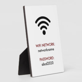 Placa Expositora Wifi Network and Password Business Retail