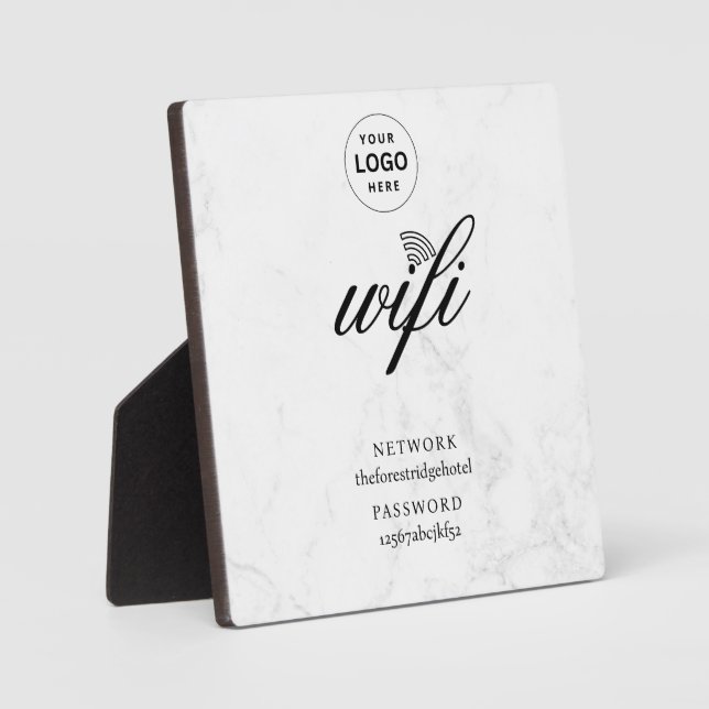 Placa Expositora Wifi Network and Password White Plaque (Anverso)