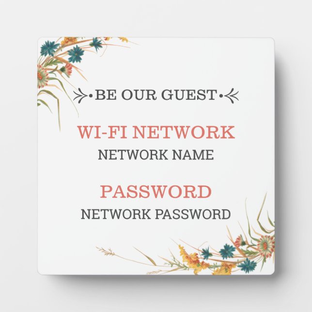 Placa Expositora Wifi Network Plaque (Frente)